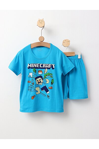 MiniKids MS Pyjamas, Minecraft, with turquoise 134 (8-9 years)