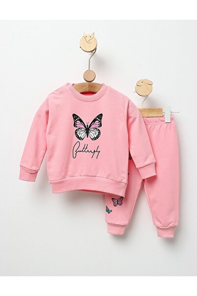 MiniKids Compleu Butterfly model cu roz 86 (12-18 luni)