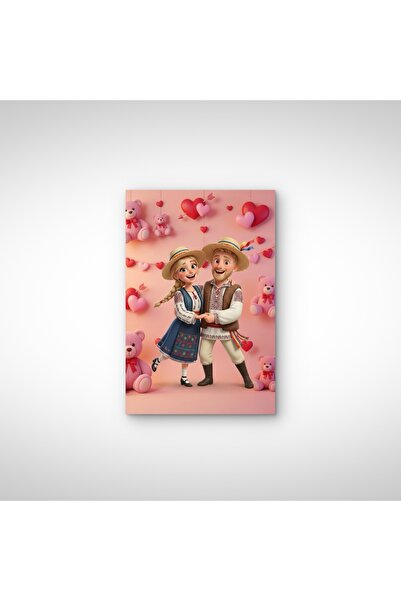 ART Tablou Canvas Personalizat Tradițional Dragobere in stil Cartoon