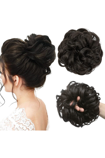 Other Artificial Hair Extension Bun - Japanese Synthetic Fiber, Wavy, 55g, Bl...