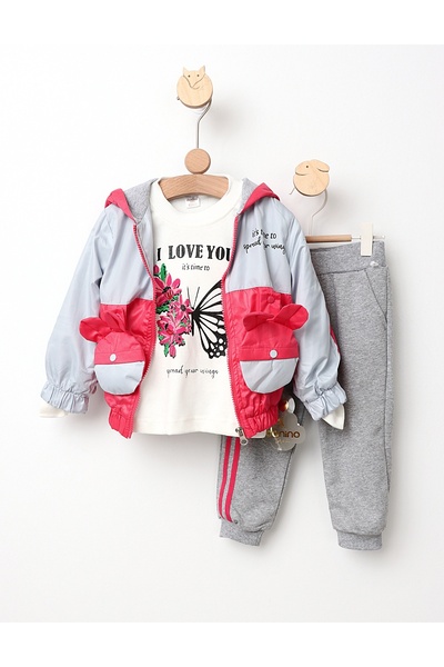 MiniKids Compleu I Love You Butterfly ciclam 110 (4-5 ani)