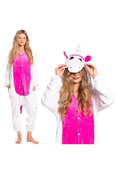 Other Women's fluffy kigurumi pajamas — Pink unicorn jumpsuit, one-piece suit...