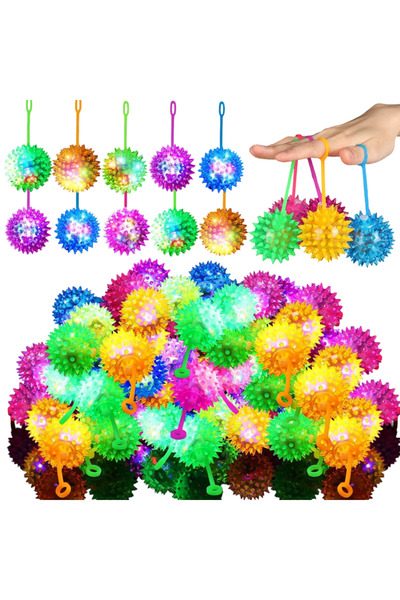 Other Mingi Antistres Luminoase Tip Arici - Set 18 Bucati, Cauciuc Moale, LED...