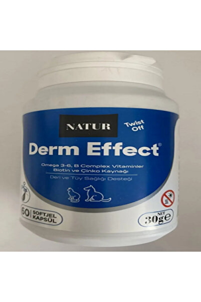 Natür Derm Effect Kedi & Köpek Tüy Dökülmesini Önleyici ve Deri Sağlığı Kapsü...