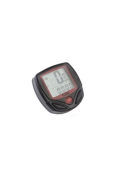 OEM Digital Speedometer with Wire for Bicycle, 15 Functions, Red/Black