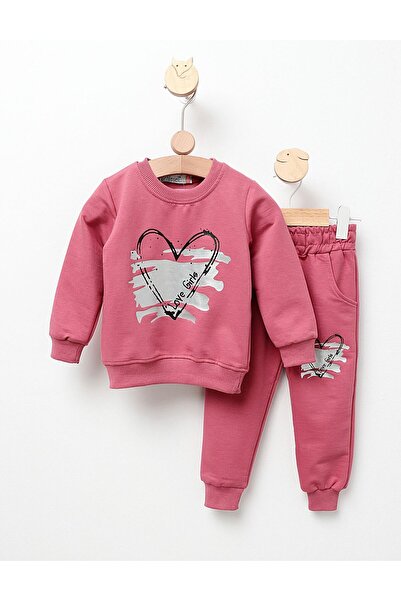 MiniKids Compleu Girl Love model roz-prafuit 104 (3-4 ani)