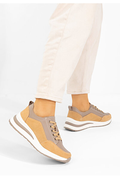 B T Shoes Sneakers cu platforma Janelia bej