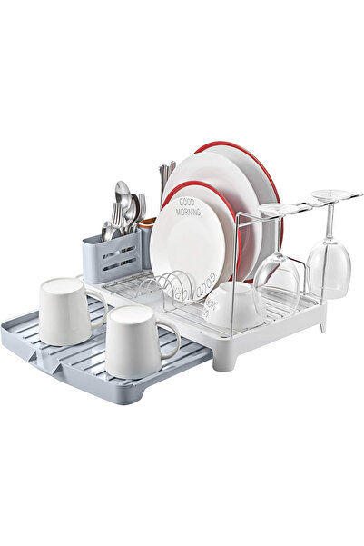 Other Kingrack Foldable Dish Drainer - Stainless Steel, Cutlery and Glass Hol...