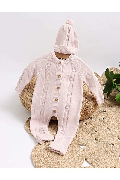 MiniKids Ολόσωμη φόρμα με Ακρυλικό φούντα Raducu Ροζ κροσέ 80 (9-12 μηνών)