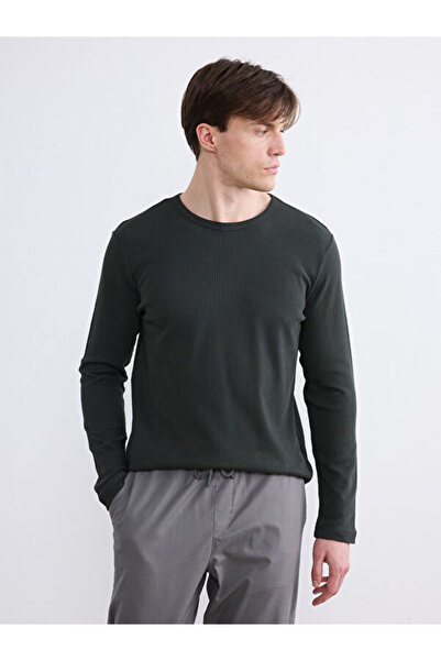 LC Waikiki Rmz Gi̇yi̇m Farkiyla Zero Roba Collar Long Sleeve Men's T-Shirt