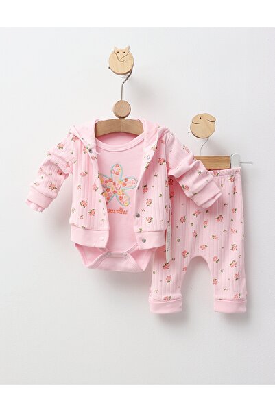 MiniKids Costumas Flowers Vibes, model roz 74 (6-9 luni)