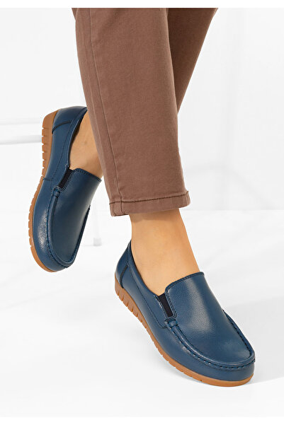 B T Shoes Women's Leather loafers Panoma navy