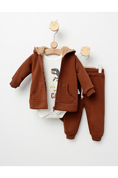 MiniKids Compleu 3 piese Trex Dino model maro 92(18-24 luni)