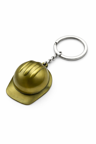 DeNors سلسلة مفاتيح بتصميم خوذة - سلسلة مفاتيح صغيرة على شكل خوذة لعمال ومهند...