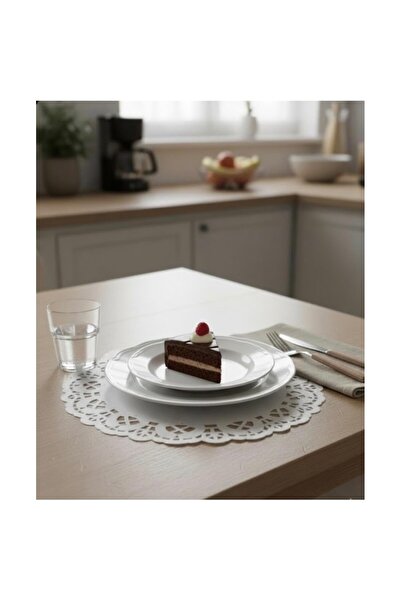 AyrStore 100 Adet 20Cm Çaplı Şık Dantel Görünümlü Kağıt Pasta Servis/Sunum Al...