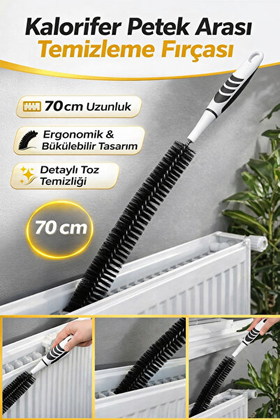 Hane Dostu Kalorifer Petek Arası Temizleme Fırçası 70 cm – Esnek Uzun Gövdeli...