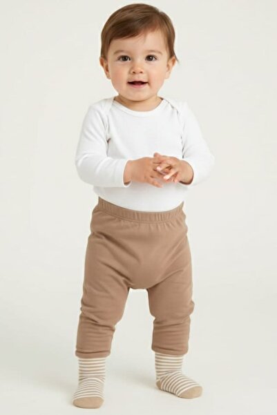 Fuar Baby Beige 100% Cotton Socks for Baby Boys - Elastic Waist Baby Pants - ...