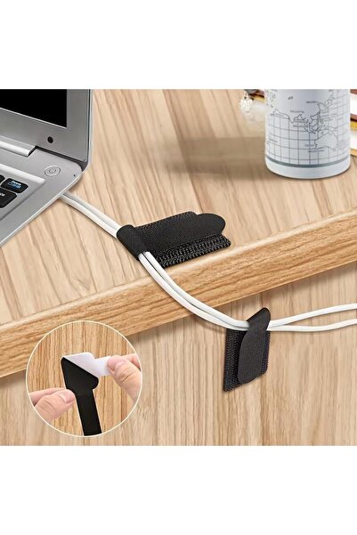 sanal trend 20 Pieces Self-Adhesive Cable Holder Fixer Organizer Velcro Tape