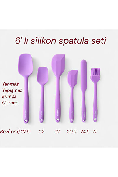 EMPA A V M Okaliptus 6 parça % 100 silikon Yumurta fırçalı spatula seti