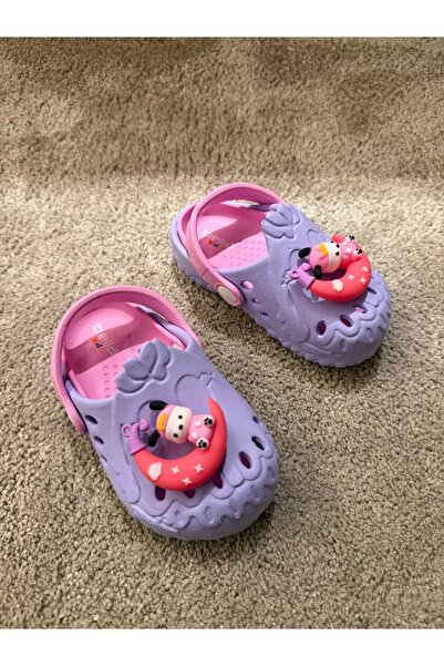 Akınal Bella Kız Bebek-Çocuk Sandalet Terlik Yumuşak Esnek Kaymaz Taban Figür...