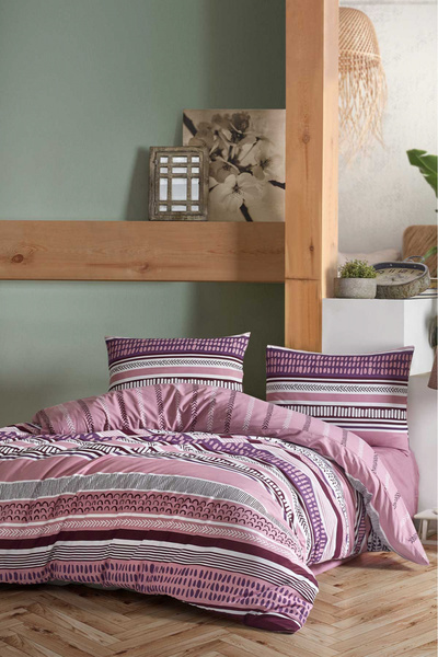 FIONNA.RO 100% Cotton Ranforce Duvet Cover Set With Stretchy - All About Pink