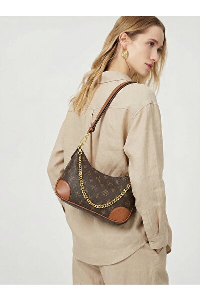 bagsister Vintage Colorblock Shoulder Bag for Women, Chain Crossbody Horn Sha...