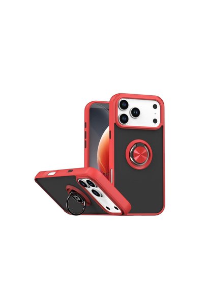 Gpack İphone 18 Pro Max Kılıf Montreal Yüzüklü Standlı Arkası Buğulu