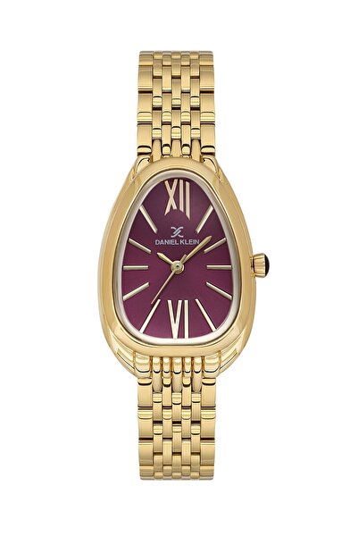 Daniel Klein Dial Claret Red Code Gold Color 25 mm Women's Wristwatch and Bra...