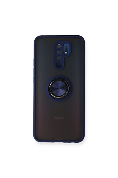 halkhouse Redmi 9 Kılıf Kamera Korumalı Yüzüklü Mat Montreal Kapak