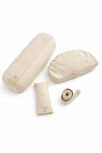 SUNYOGA Yoga Seti Bolster & Meditasyon Minderi Karabuğday Kabuğu Dolgulu – Gö...