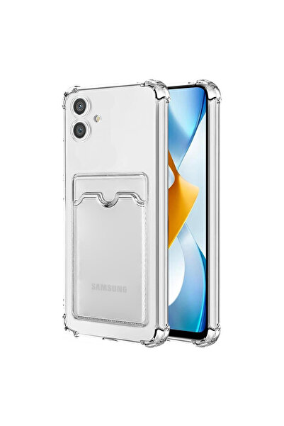 Hatreds Samsung Galaxy A05 Uyumlu Telefon Kılıfı Şeffaf Kartlıklı Silikon Kapak
