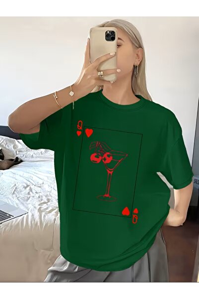 yombaa Cherry Poker Printed Design with Wine Glass