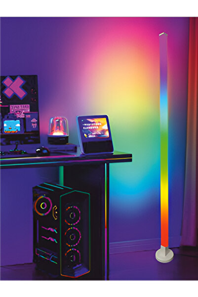 Helios Sese Duyarlı RGB Akıllı Lambader - 150 cm Kumandalı Müzik Modlu Köşe A...