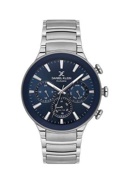 Daniel Klein Inner Gauges Active Men's Wrist Watch with Dark Blue Cord Silver...