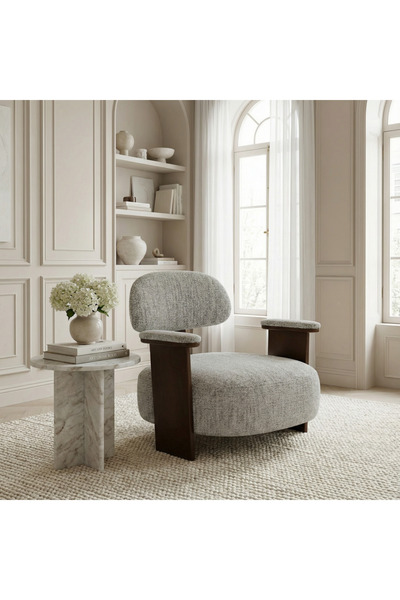 Ebticar Natural Wood Chair Gray – Modern and Comfortable Design