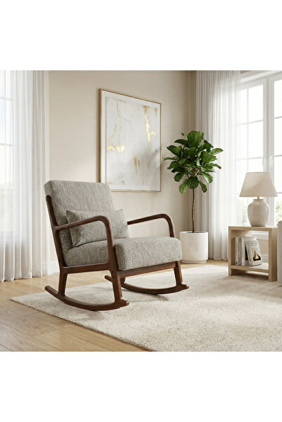 Ebticar Natural Wood Chair Brown – Elegant Design with Straight Lines