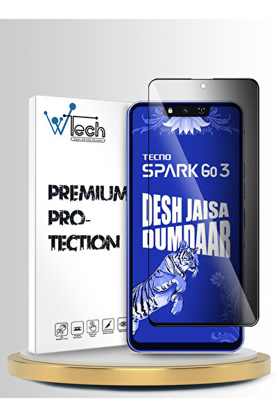 Wtech Tecno Spark Go 3 4G 2026 Premium E2E Series Privacy Full Cover Tempered...