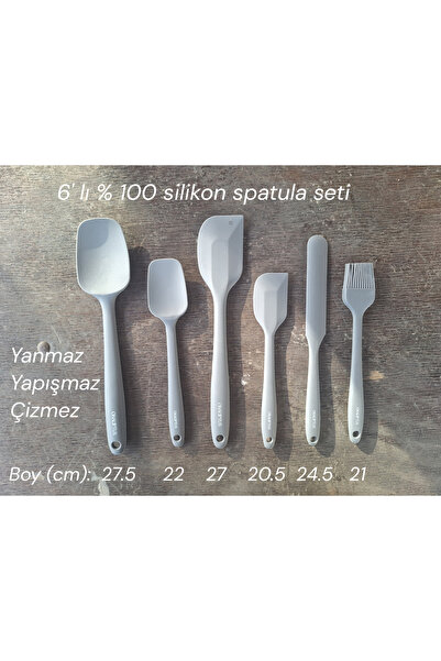 EMPA A V M Okaliptus 6 parça % 100 silikon Yumurta fırçalı spatula seti