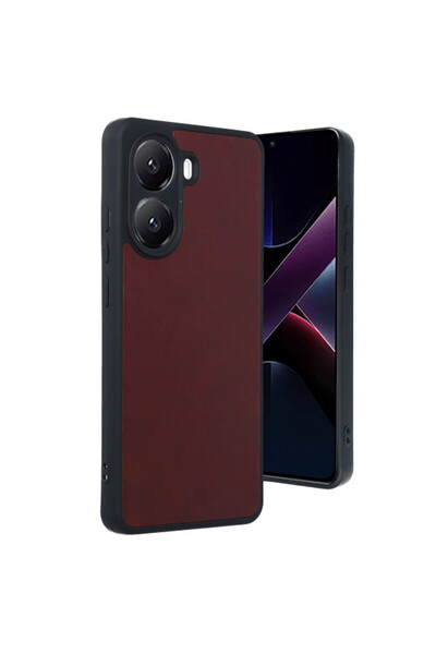 cepmoda Poco "X7 Pro" Premium Leather Plating Case - Silicone Cover with Came...