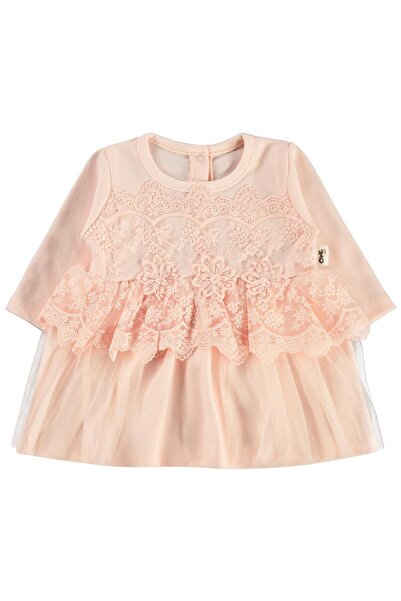 Civil Baby Fırfır Tüllü 3-12 Ay Elbise - Pudra 12-18 Ay