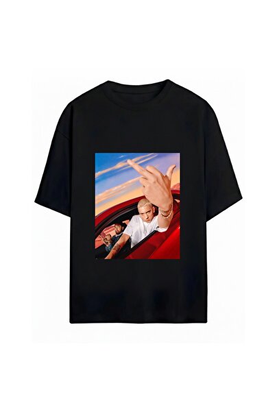 SVART WEAR تي شيرت مطبوع عليه ايمينيم للجنسين مقاس كبير