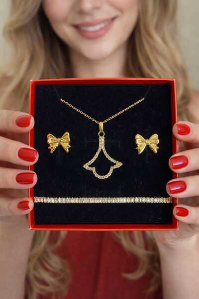 Furtek Aksesuar Women's Necklace Earrings Bracelet Jewelry Gift Set Fairy Gir...