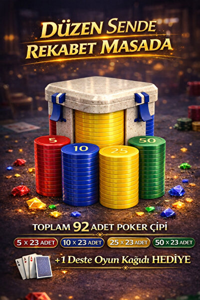 Otscraft Studio Premium Poker Set - 92 Adet Poker Fişi & Kilitli Saklama Kutusu