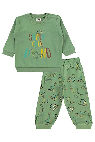 Civil Baby Dıno Baskılı 6-18 Ay Takım - Haki 12-18 Ay