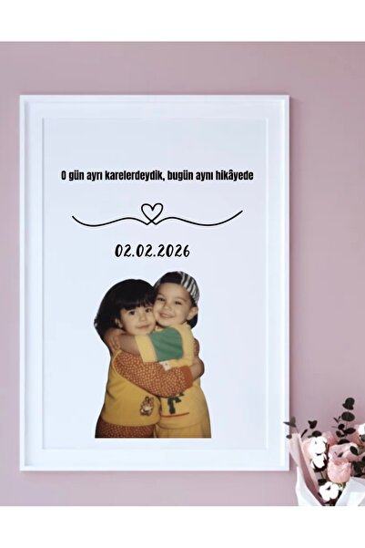 AY AN STUDYO Çocukluk Birleştirme Tablosu Fotoğraflı Çerceve Hediyelik