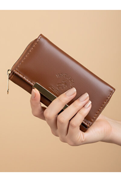 Çanta Trend Multi-Compartment Tan Color Women's Wallet