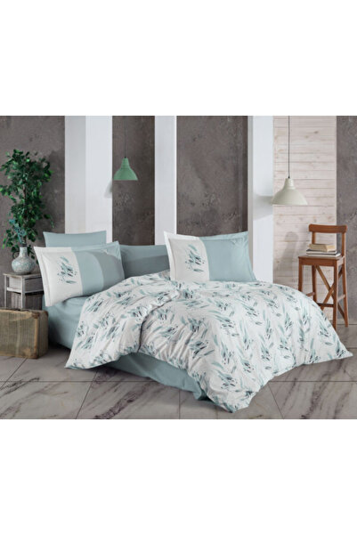 FIONNA.RO 100% Cotton Poplin HOBBY Duvet Cover Set - Mint Abstract