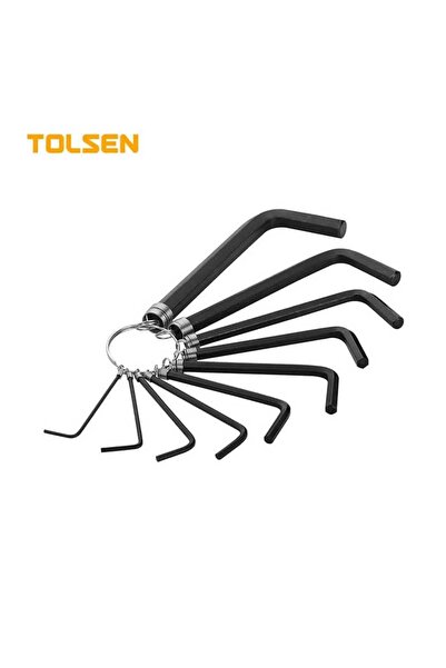 TOLSEN 10-Piece Hex Key Set on Ring – Metric Allen Key Set 1.5–10 mm Hand Tool