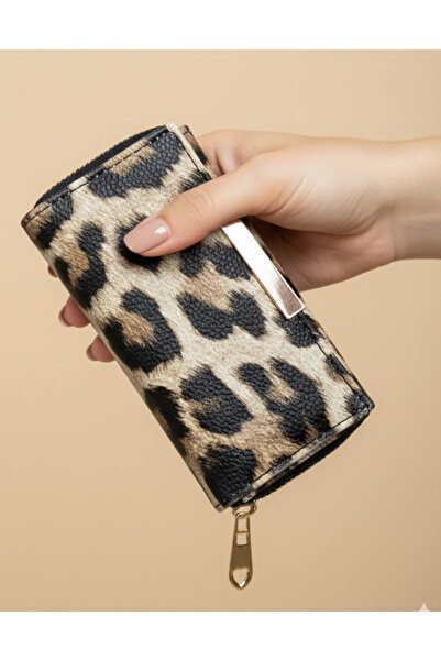 Çanta Trend Multi-Compartment Leopard Women's Wallet