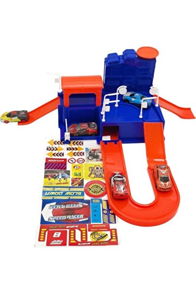 NW NessiWorld Speed Racer Garage with 5 Vehicles